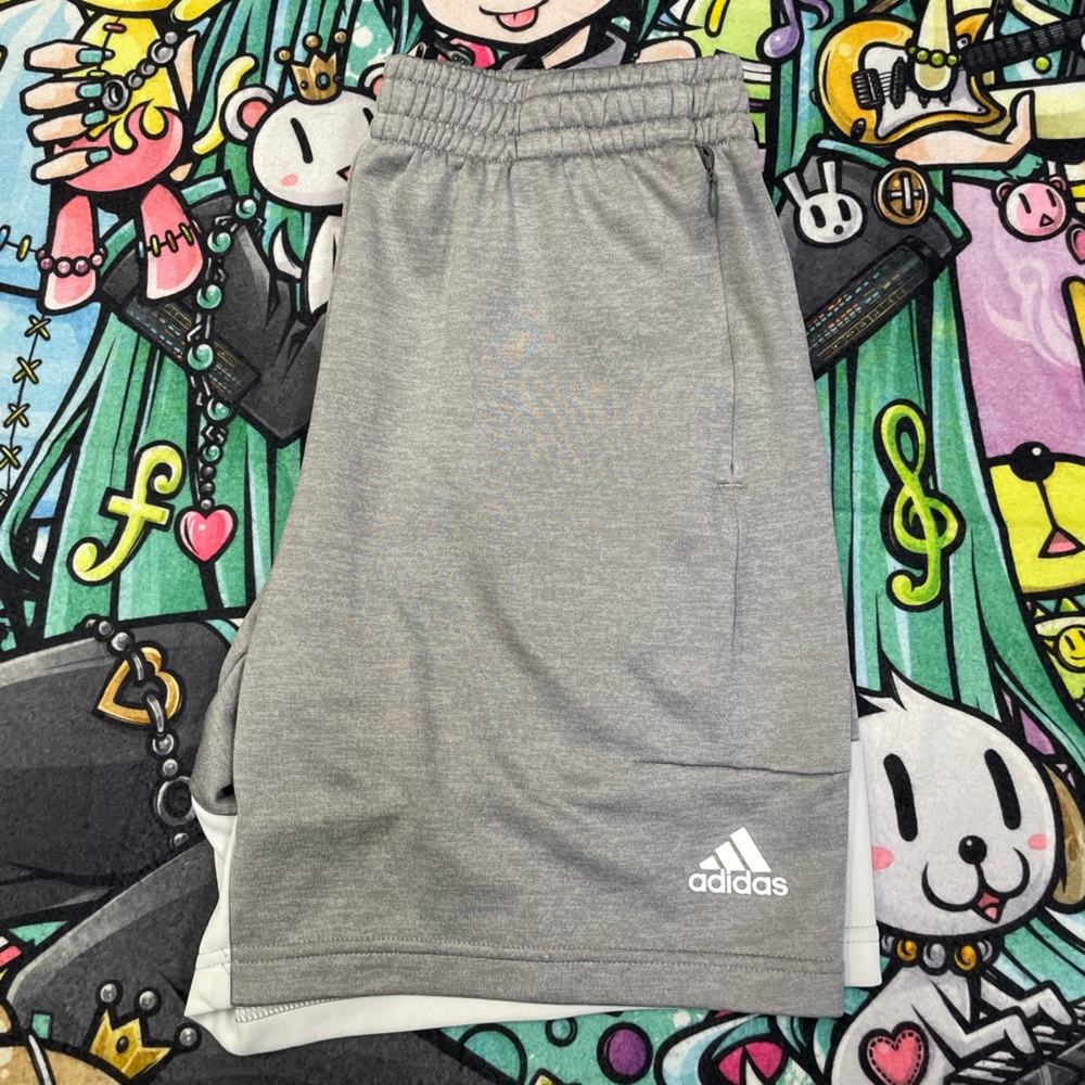 Adidas  shorts zipper pocket gray